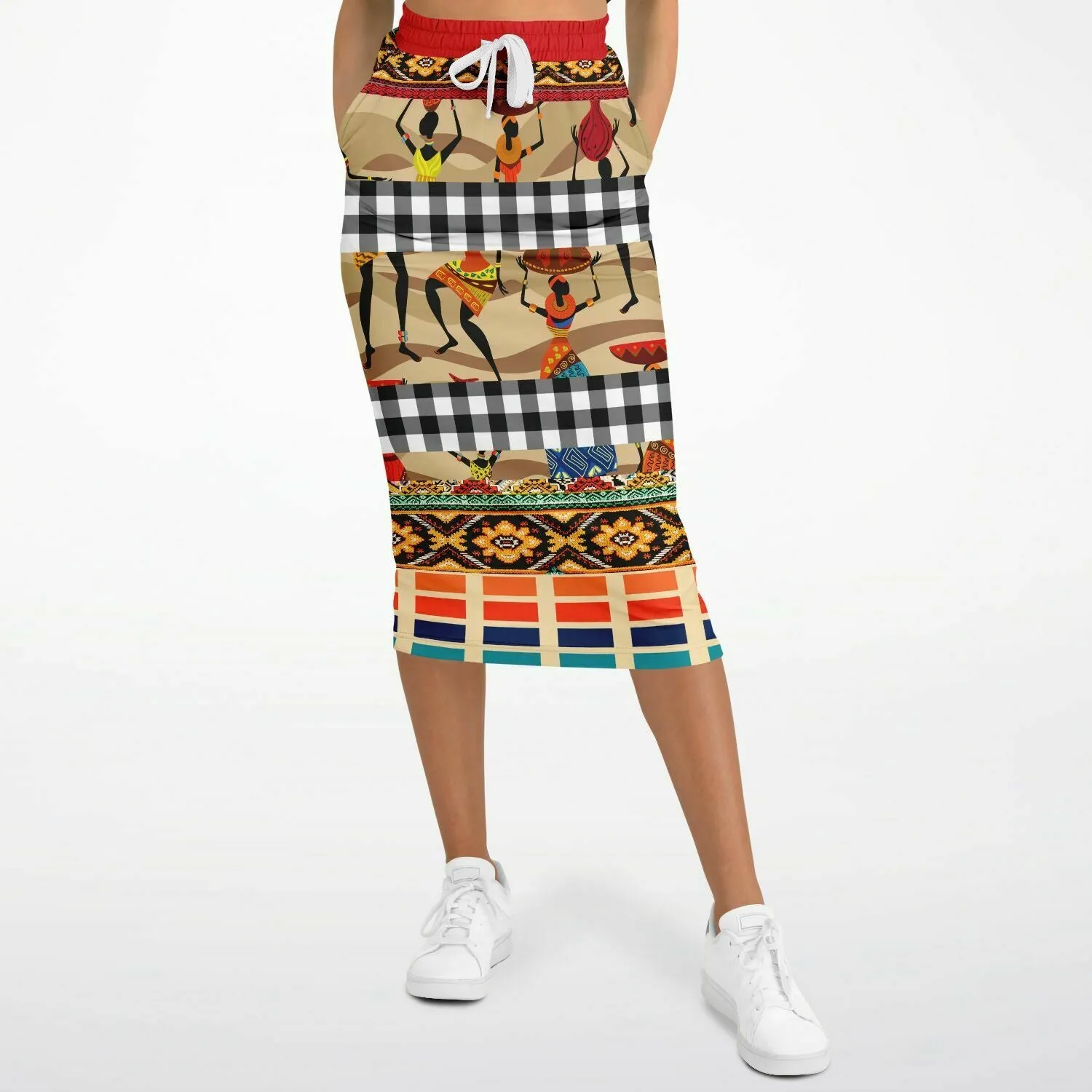 Africa Bombastic Eco-Poly Long Pocket Skirt