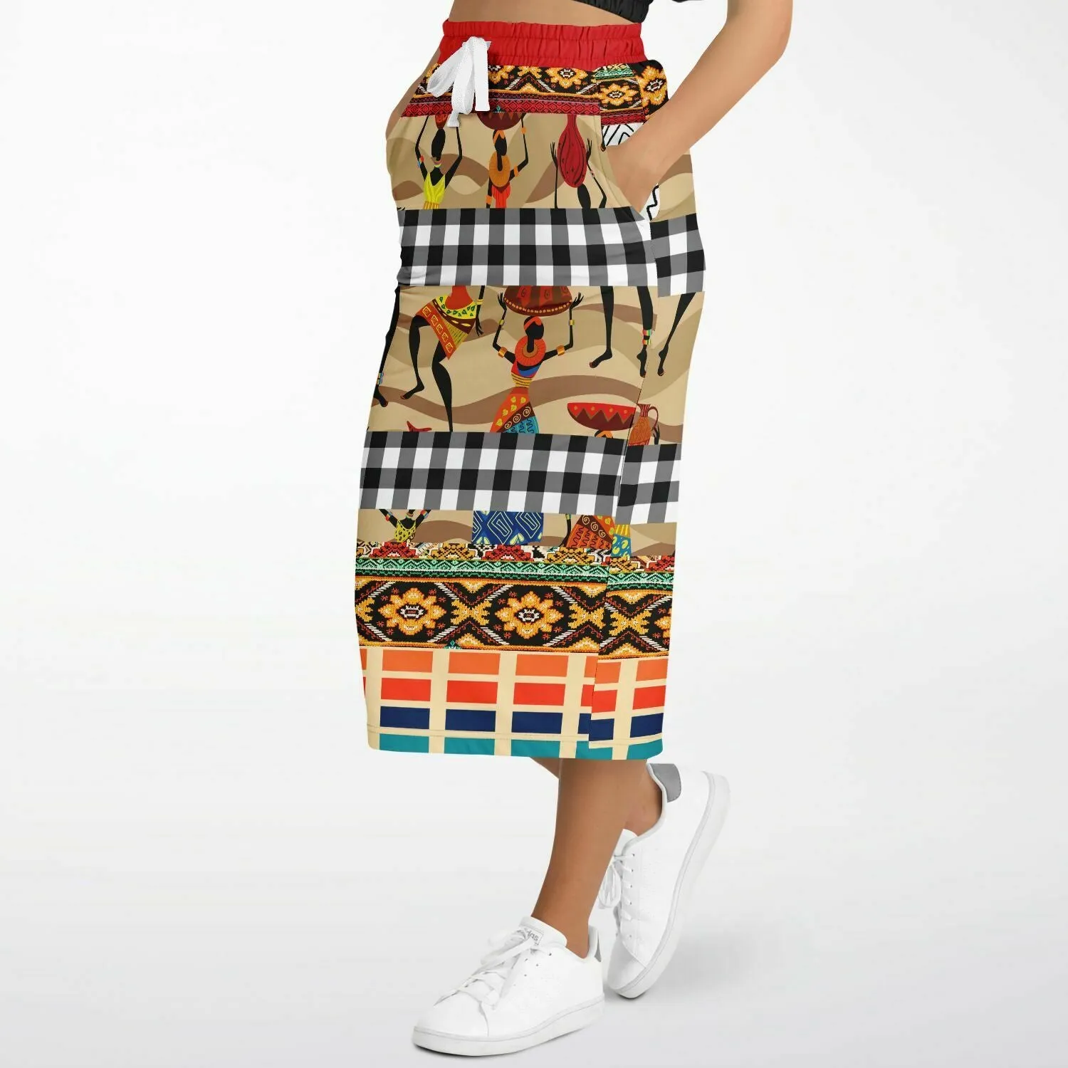 Africa Bombastic Eco-Poly Long Pocket Skirt