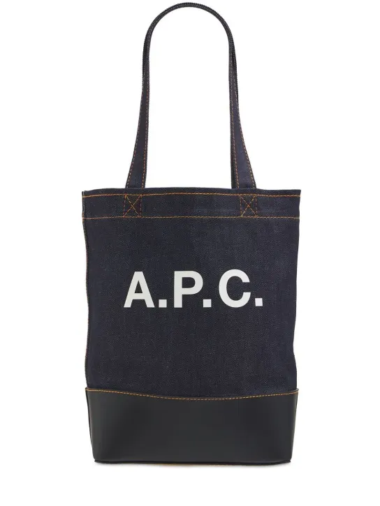 A.P.C.   Small Axel denim & leather tote bag 