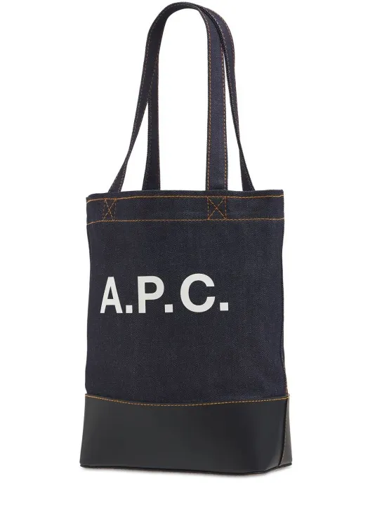 A.P.C.   Small Axel denim & leather tote bag 