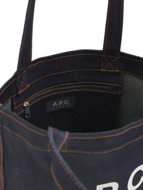 A.P.C.   Small Axel denim & leather tote bag 