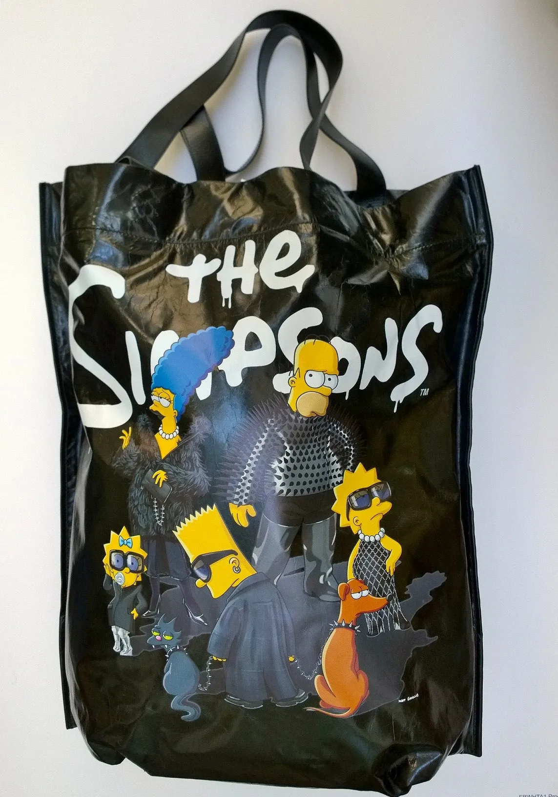 Balenciaga x Simpsons Black Leather Tote Bag Handbag