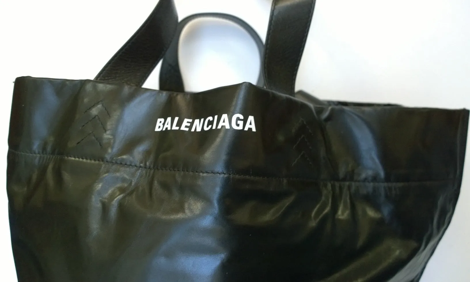 Balenciaga x Simpsons Black Leather Tote Bag Handbag