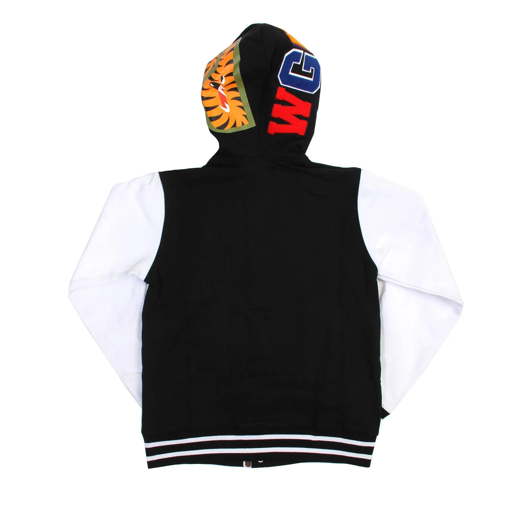 BAPE Shark Sweat Varsity Hoodie Jacket (Black/White)