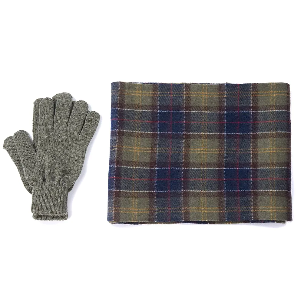 Barbour Lambswool Tartan Scarf & Glove Gift Set