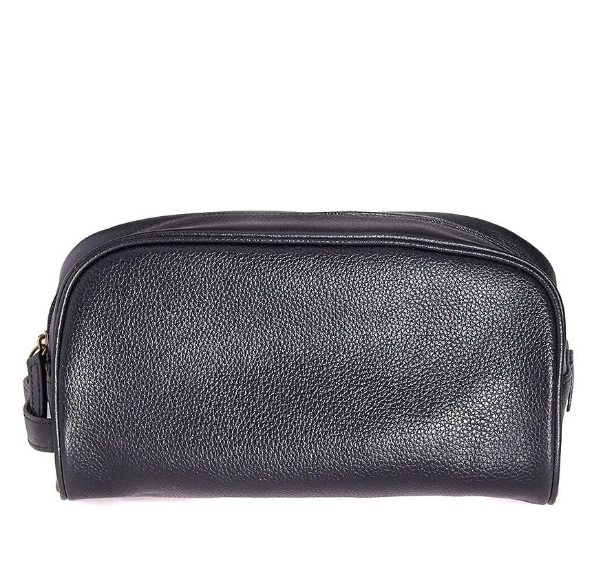 Barbour Leather Washbag