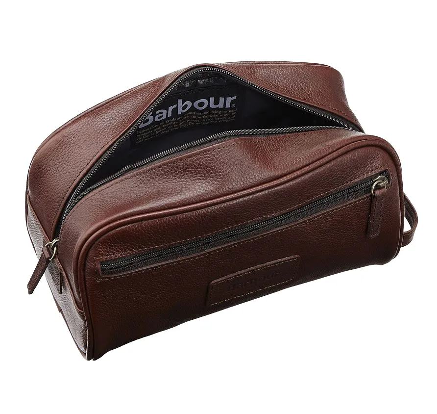 Barbour Leather Washbag