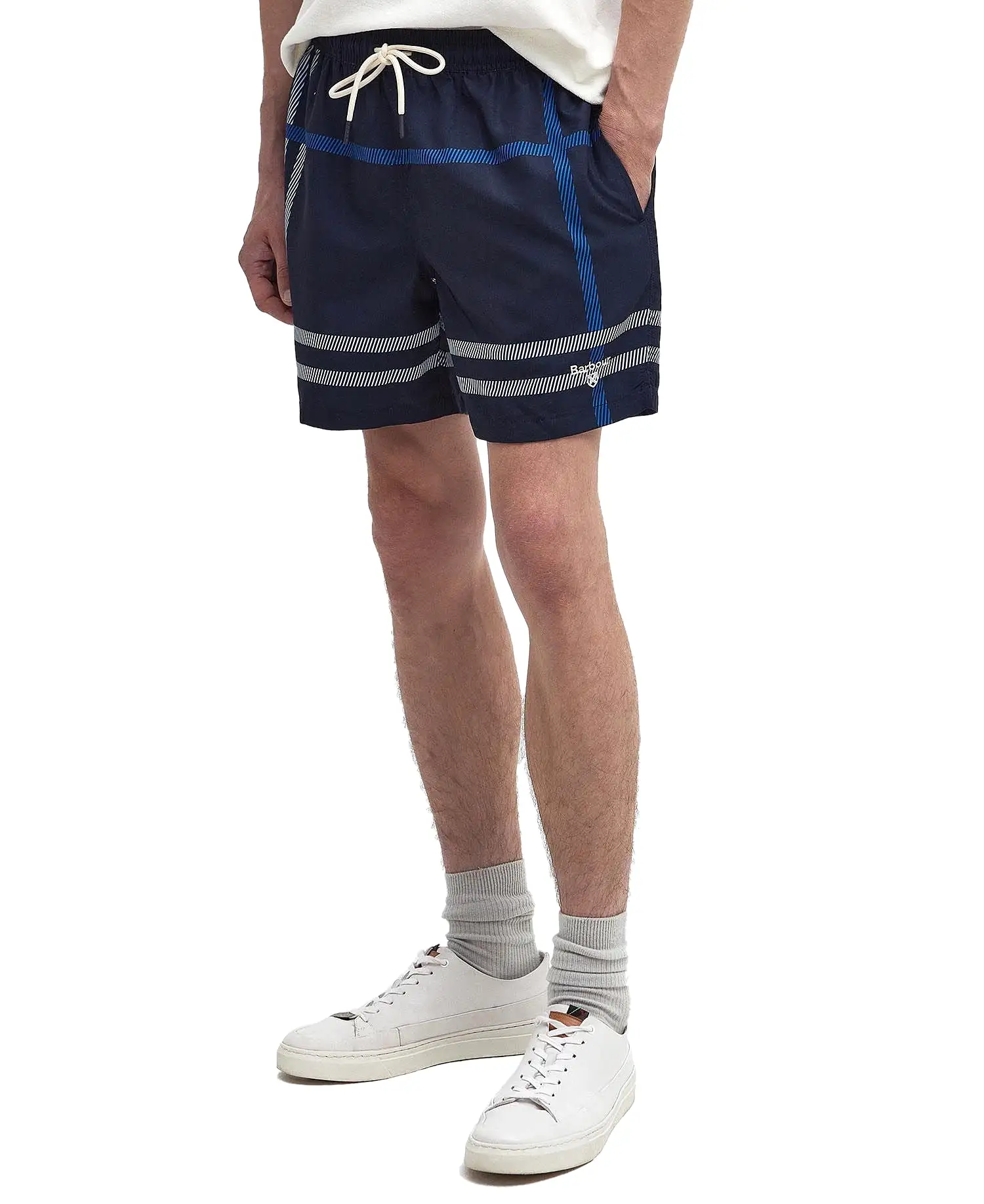 Barbour 'Twain' Overszed Tartan Print Swim Shorts