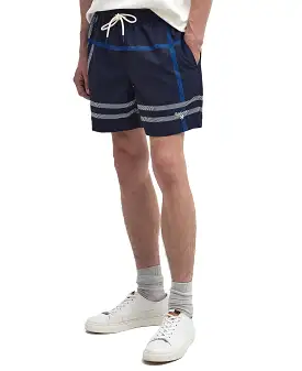 Barbour 'Twain' Overszed Tartan Print Swim Shorts