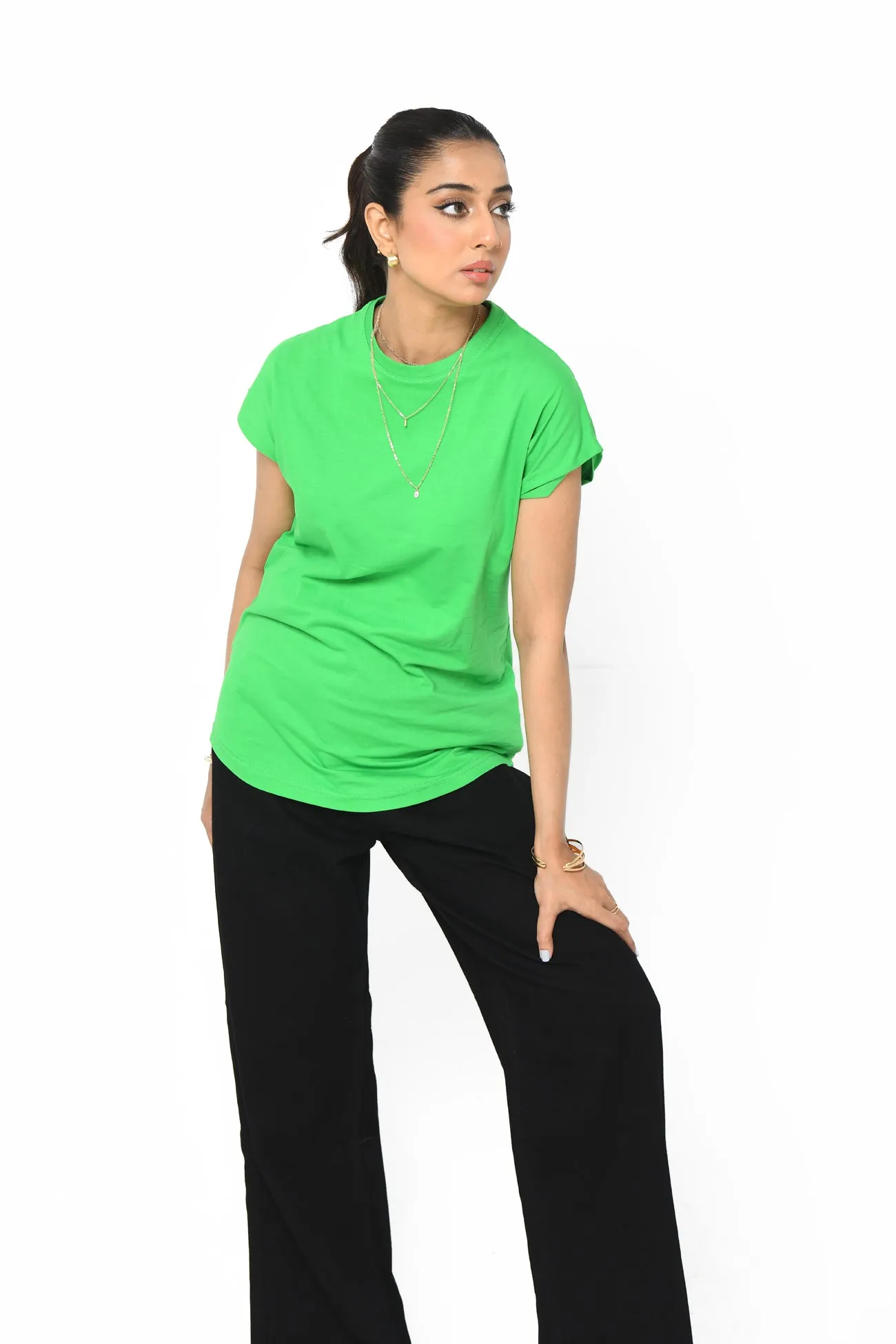 BASIC TSHIRT WITH PADDED SLEEVES