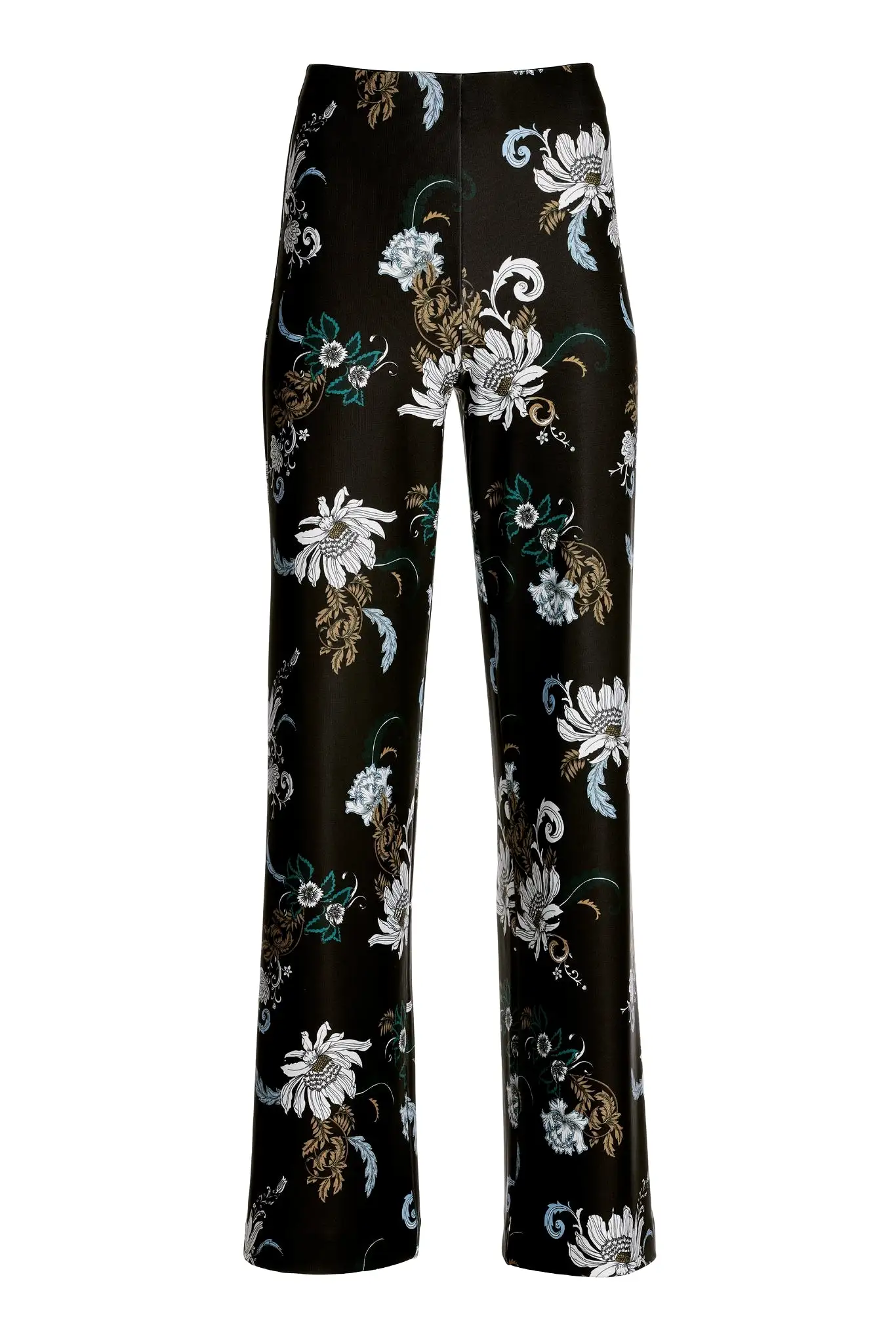 Beyond Travel Floral Status Print Palazzo Pant Black Multi