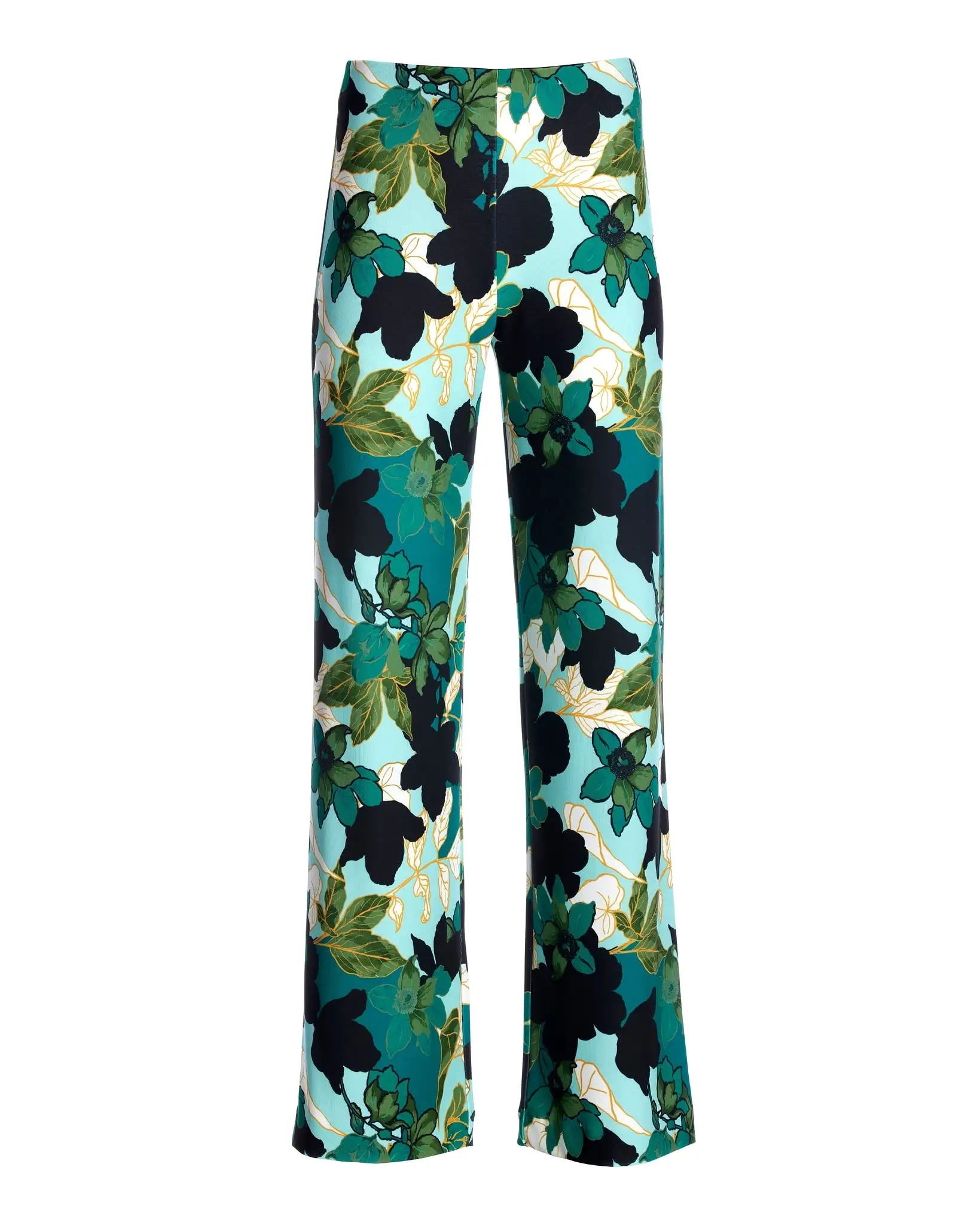 Beyond Travel Shadow Florals Palazzo Pant Parasailing/Jet Black