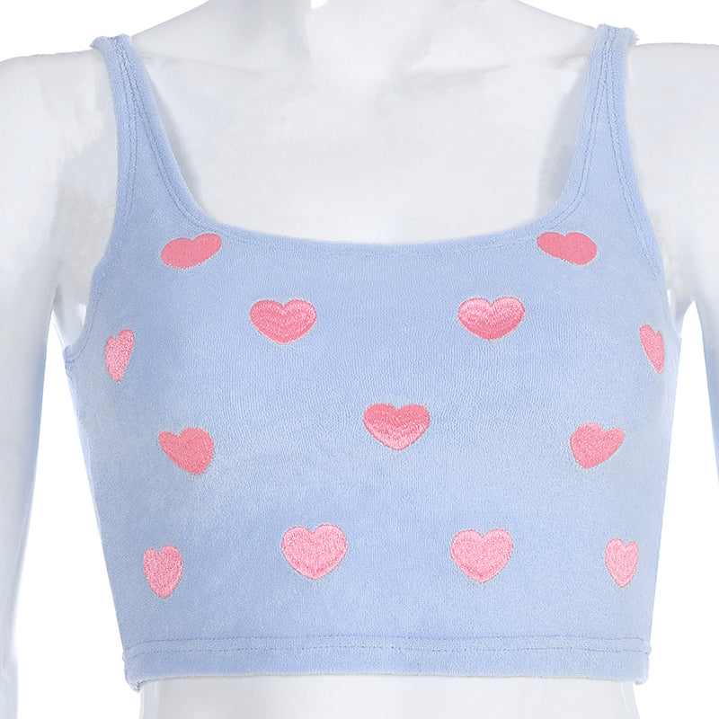 BLUE LOVE CROP TOP VEST BY22343