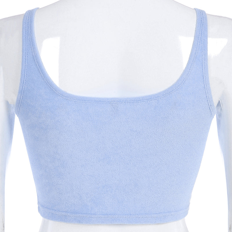 BLUE LOVE CROP TOP VEST BY22343