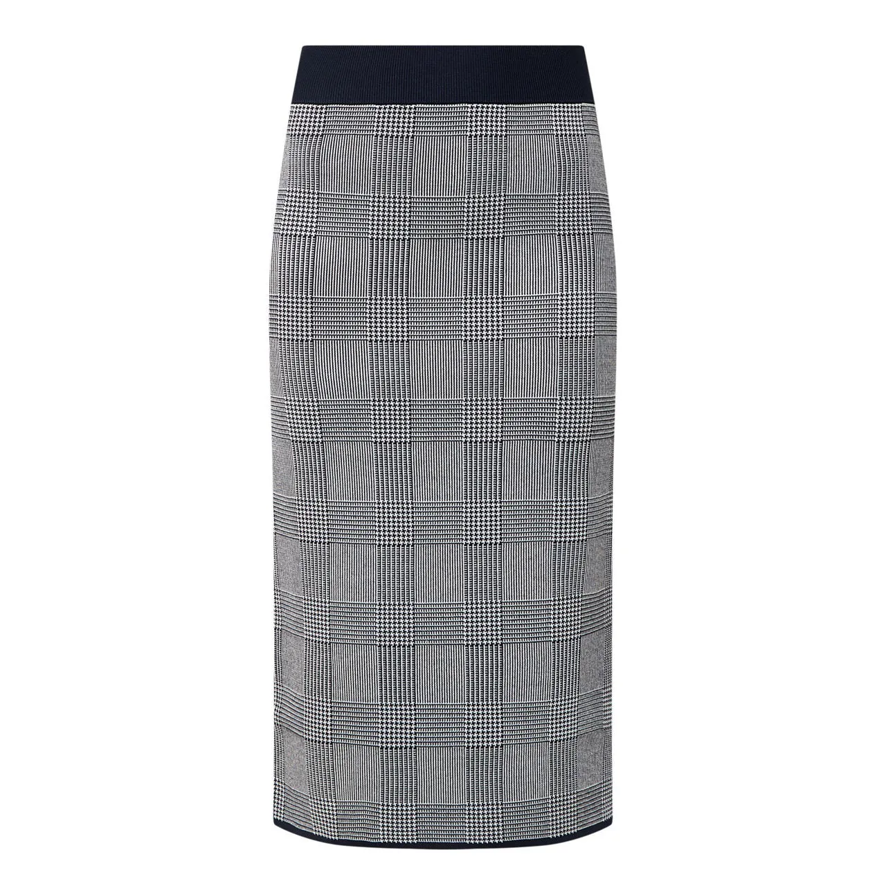 BOSS Furelia Check Knitted Pencil Skirt - Black