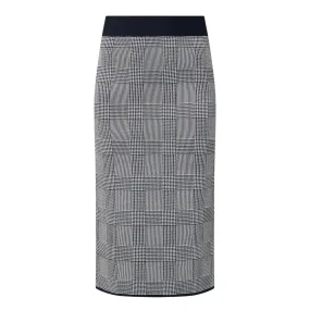 BOSS Furelia Check Knitted Pencil Skirt - Black