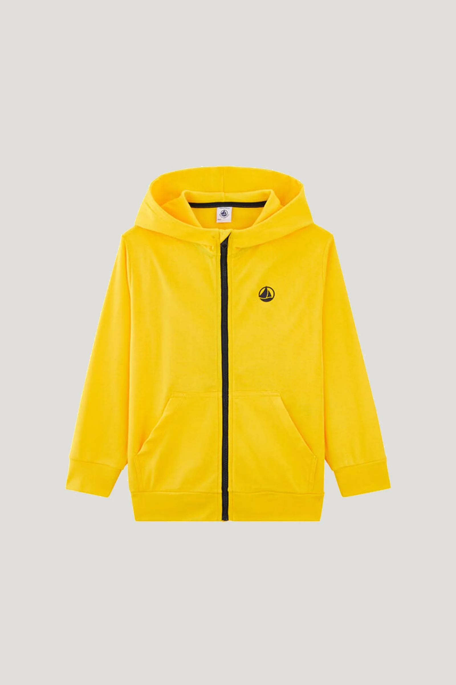 Boy's Yellow With Black Zipper Detail Hoodie Sweatshirt