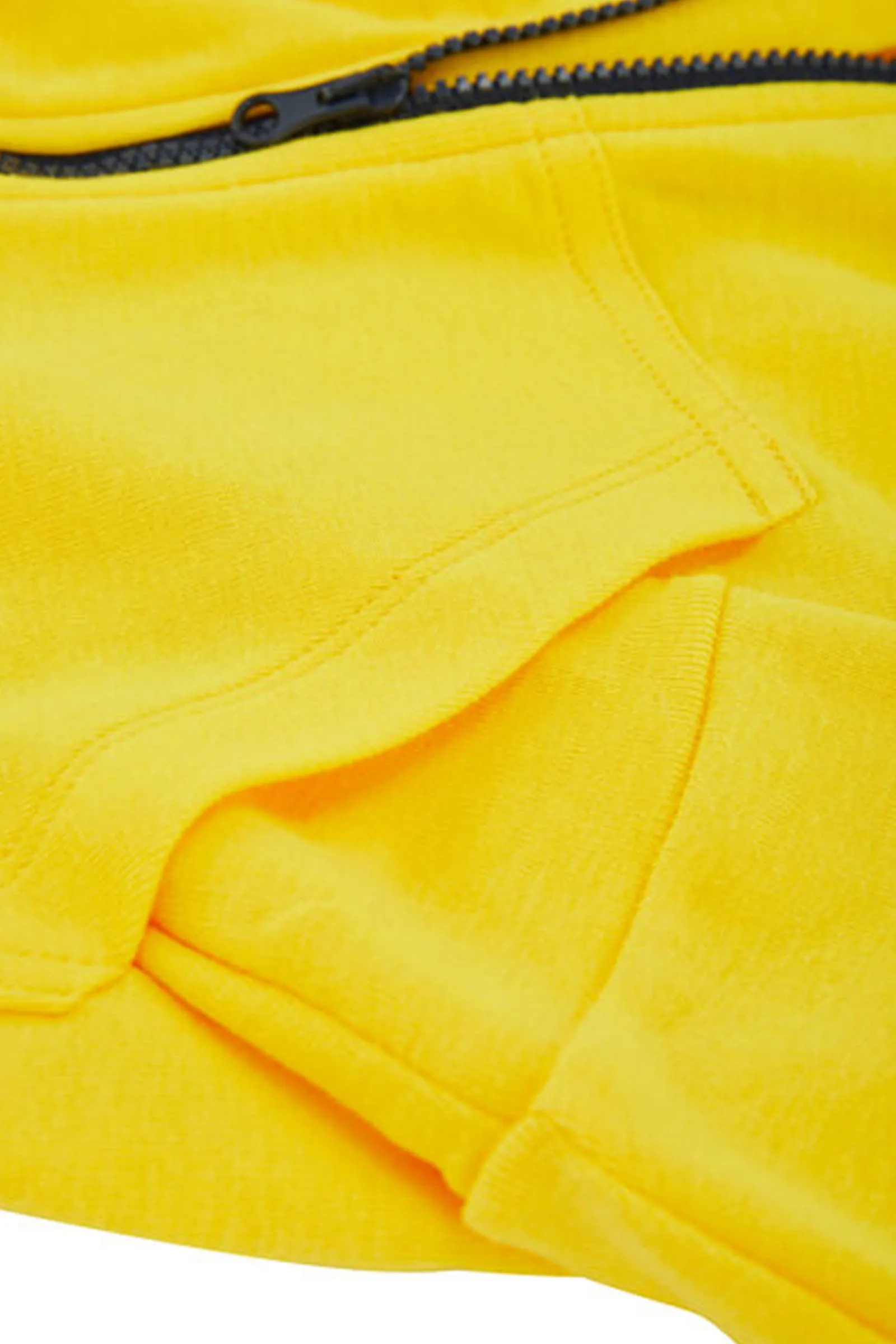 Boy's Yellow With Black Zipper Detail Hoodie Sweatshirt