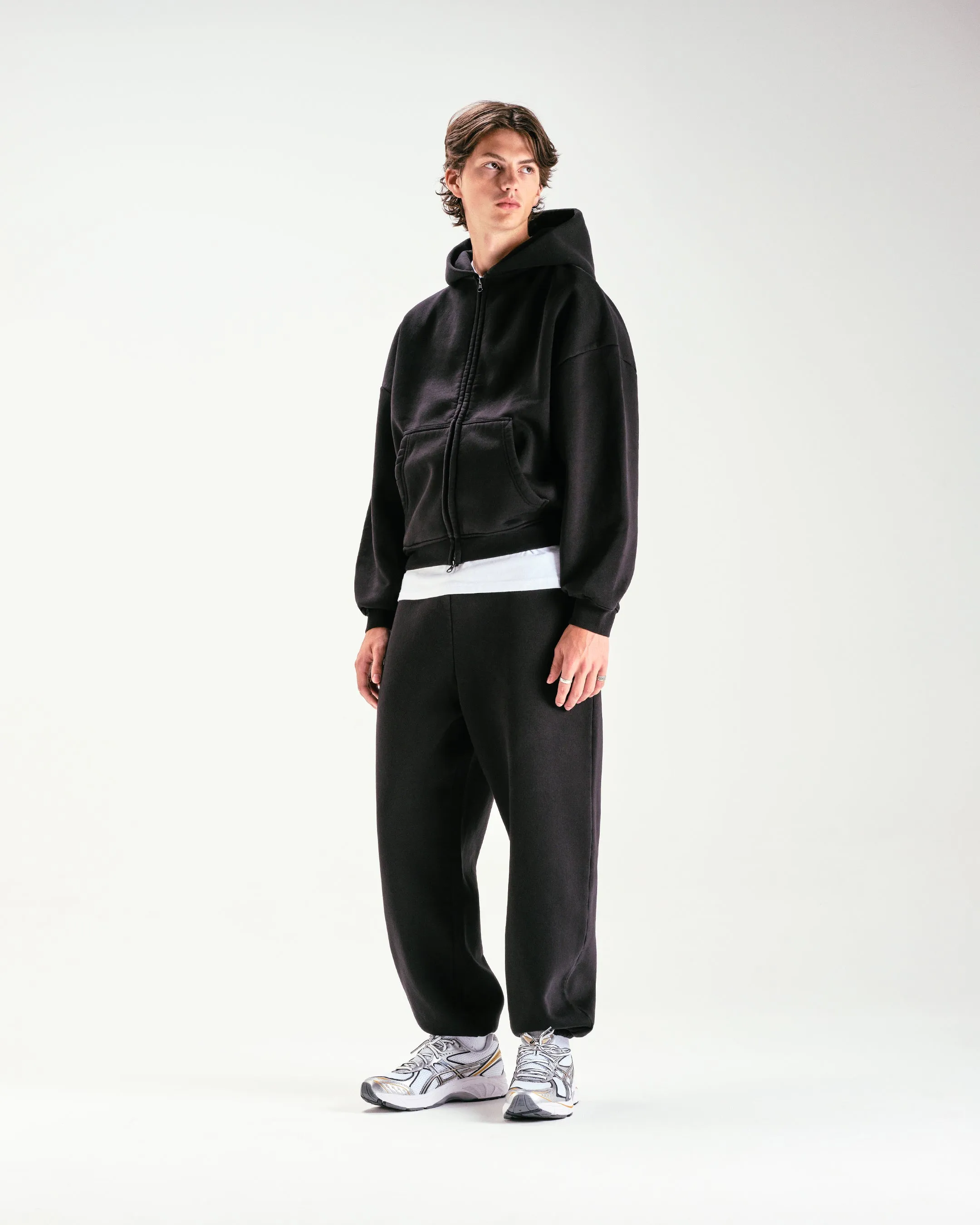 BUBBLE FIT ZIP HOODIE - BLACK