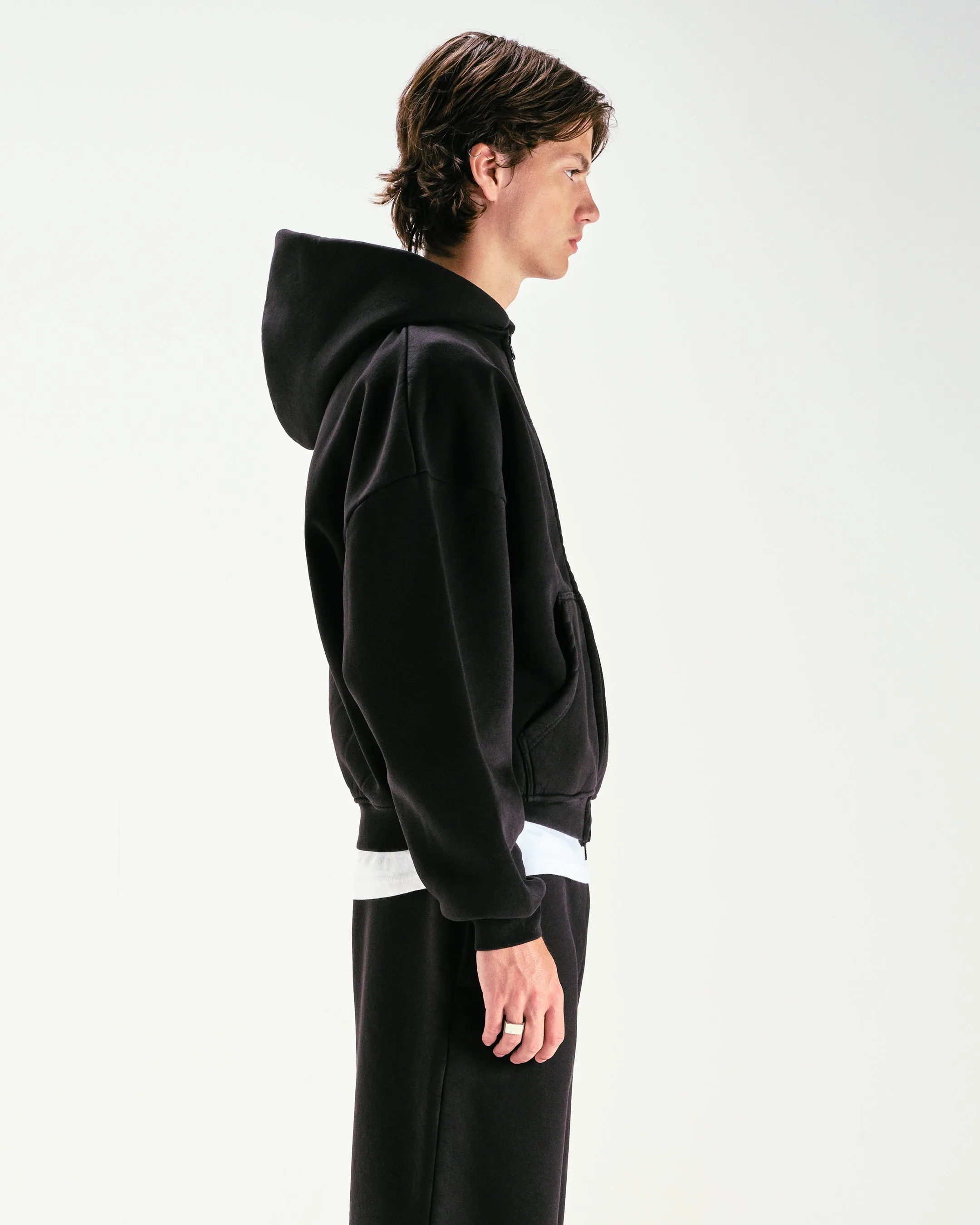 BUBBLE FIT ZIP HOODIE - BLACK