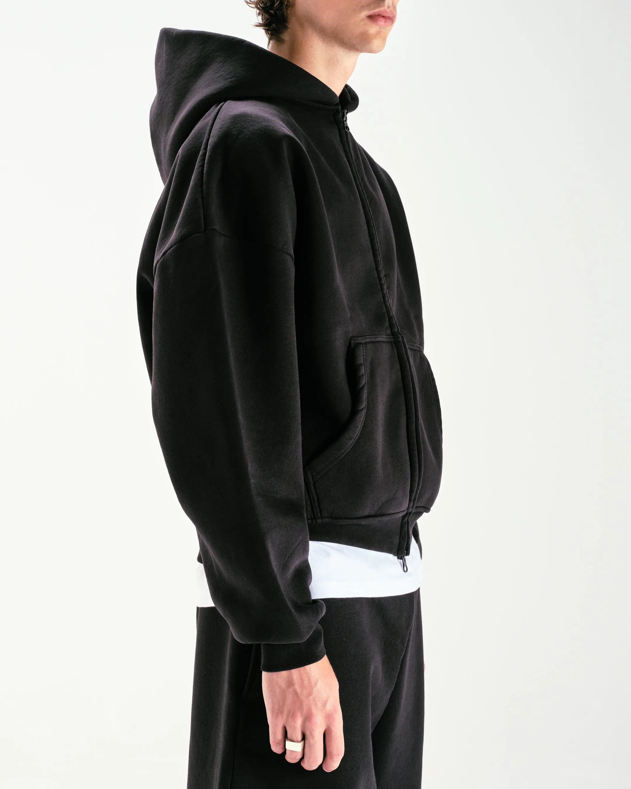 BUBBLE FIT ZIP HOODIE - BLACK