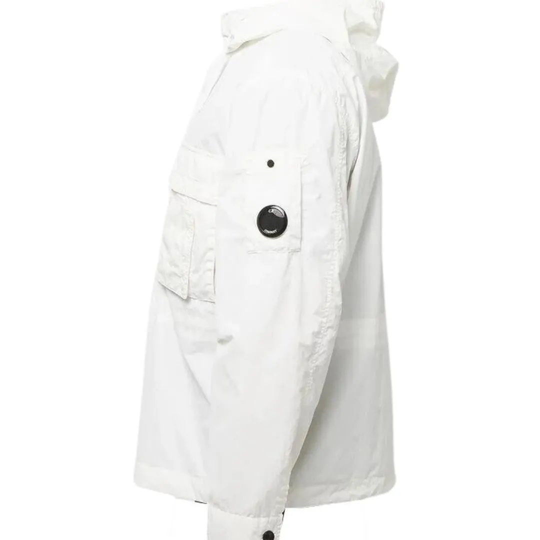 C P Company Flat Nylon White Overshirt Jacket