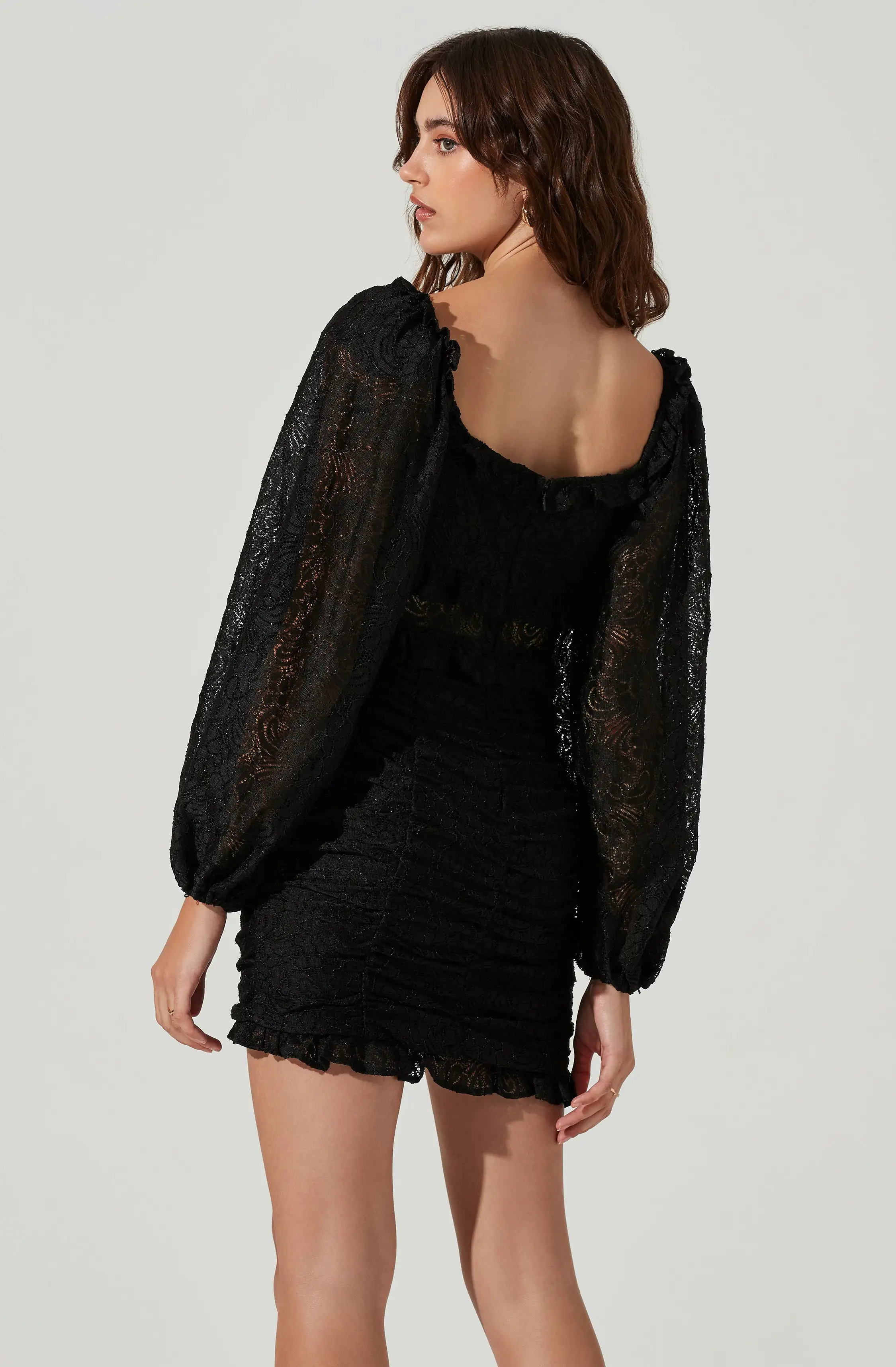 Chrisley Lace Corset Long Sleeve Mini Dress