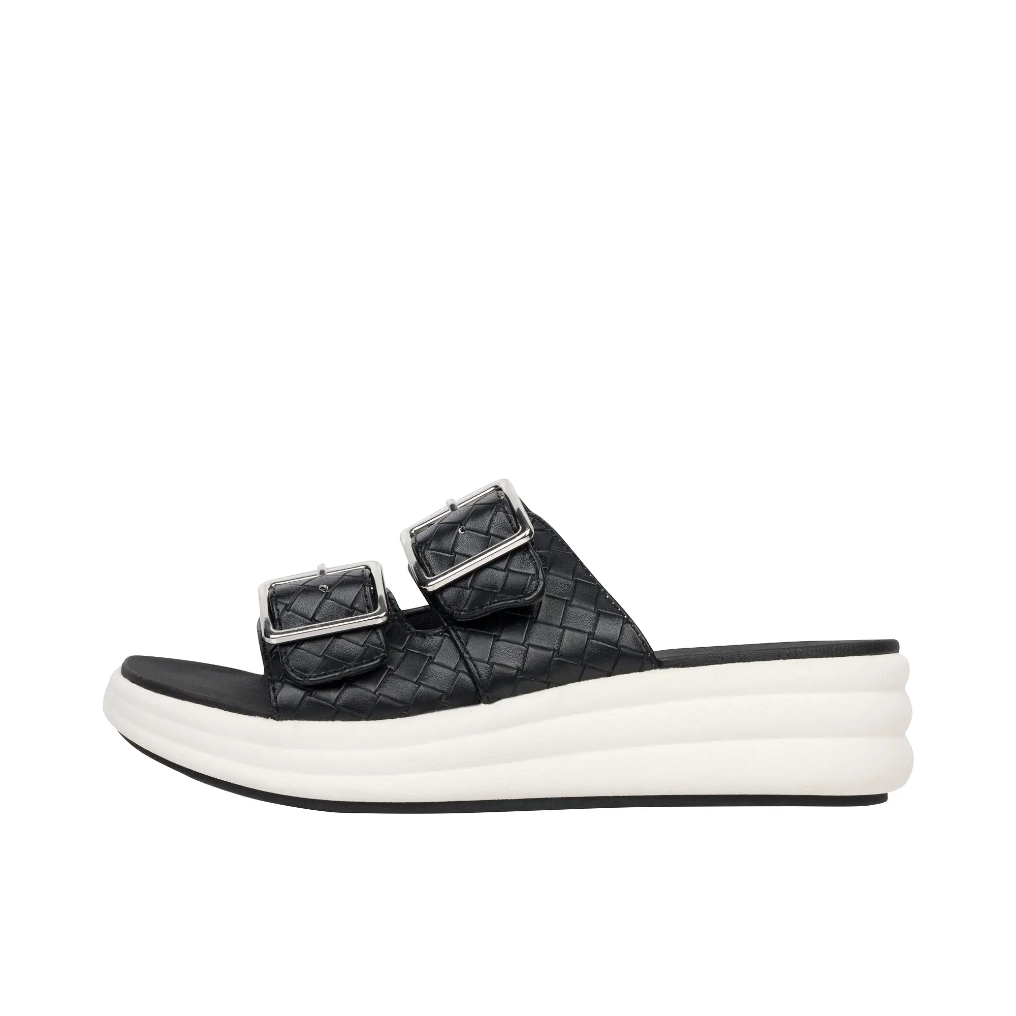 Clarks Womens Drift Buckle Black Woven