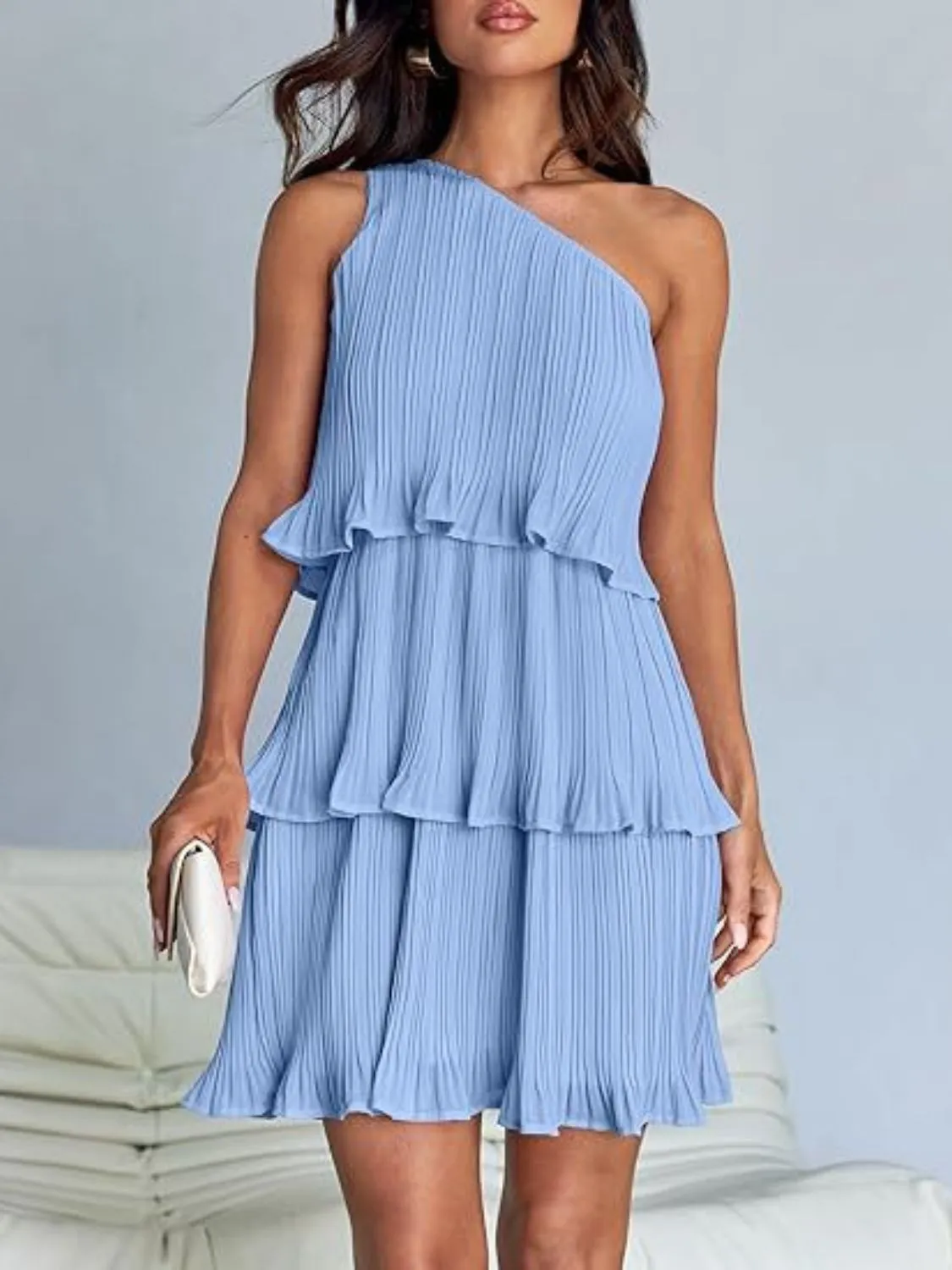 Corine Layered Single Shoulder Dress