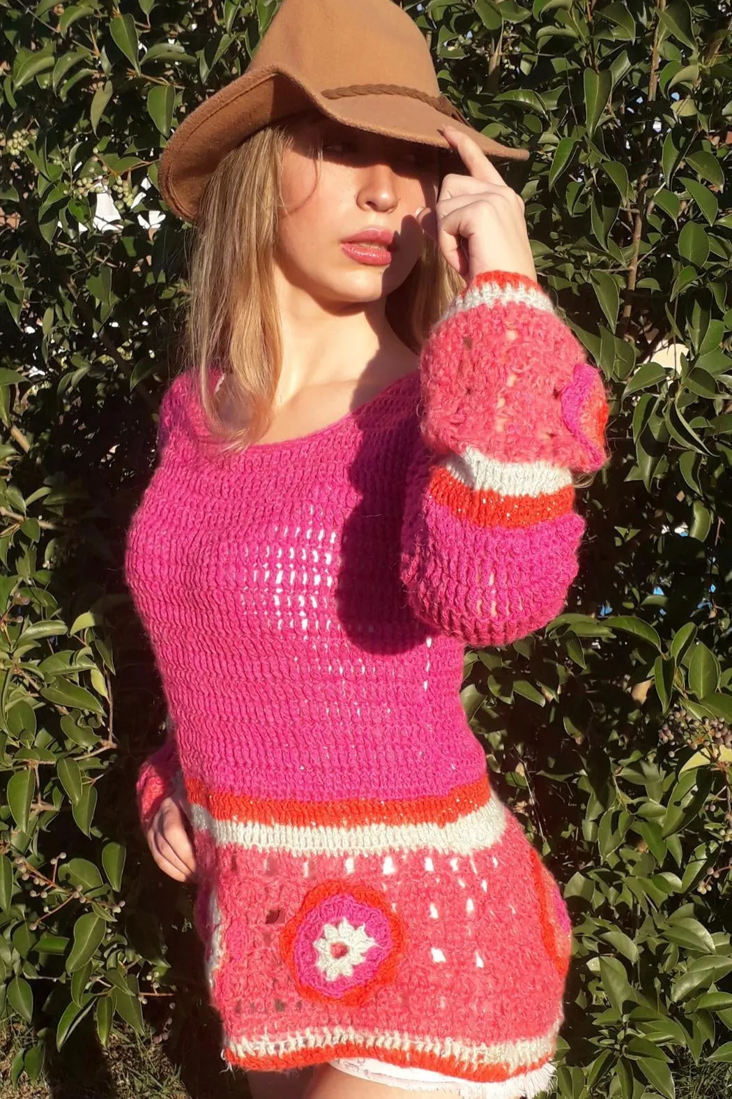 Crochet Pink Sweater