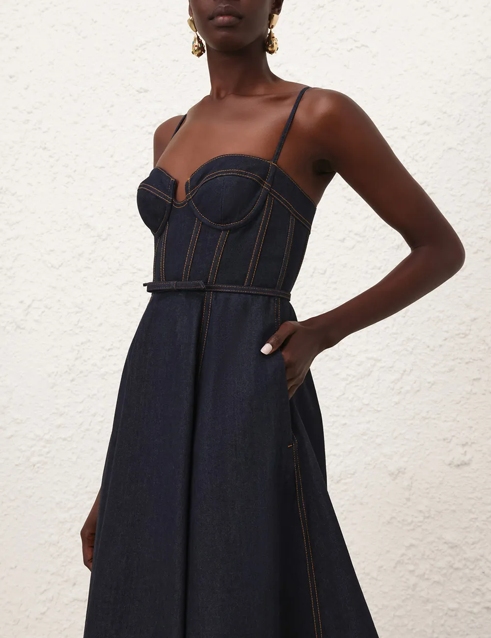 Crush Denim Corset Dress