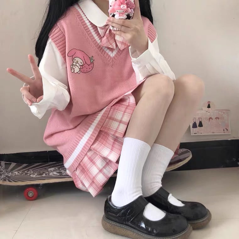 CUTE “KUROMI & MELODY” JK KNIT VEST BY90116