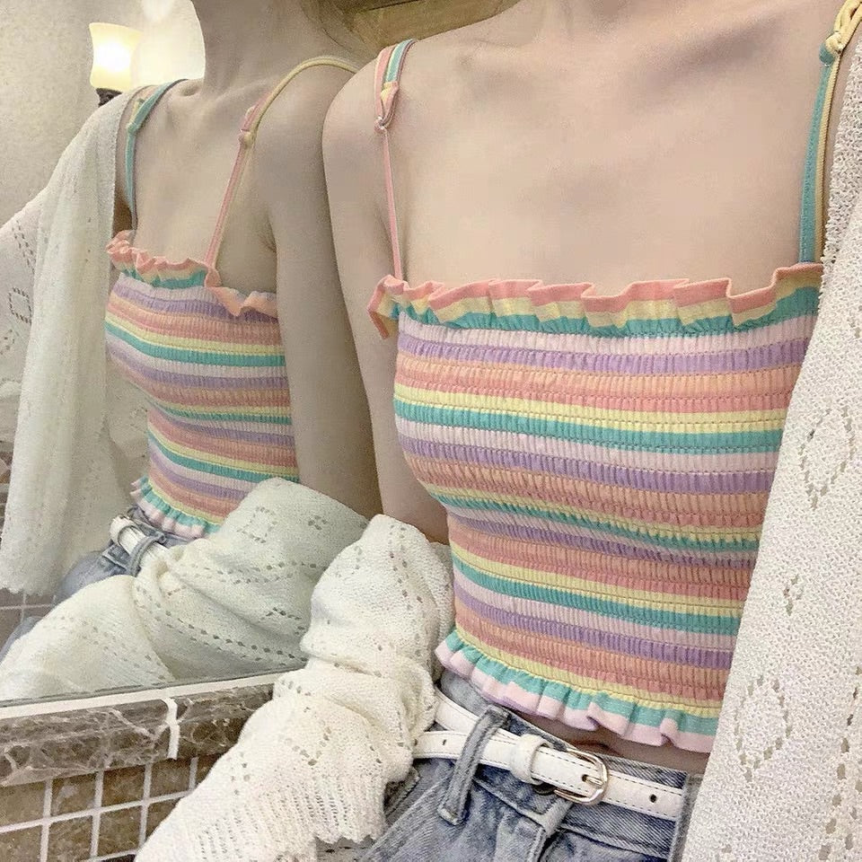 CUTE RAINBOW STRIPE VEST BY29000