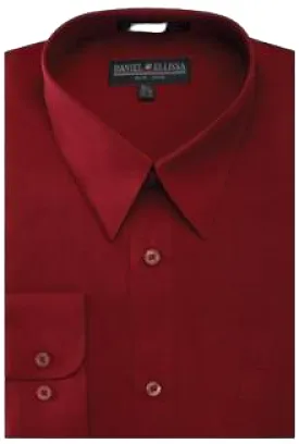 DANIEL ELLISSA BASIC DRESS SHIRT W/ CONVERTIBLE CUFF DS3001 BURGUNDY