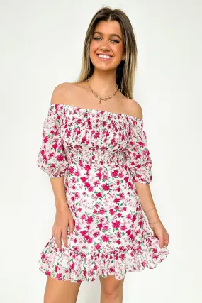 Darling Icon Off Shoulder Smocked Floral Dress