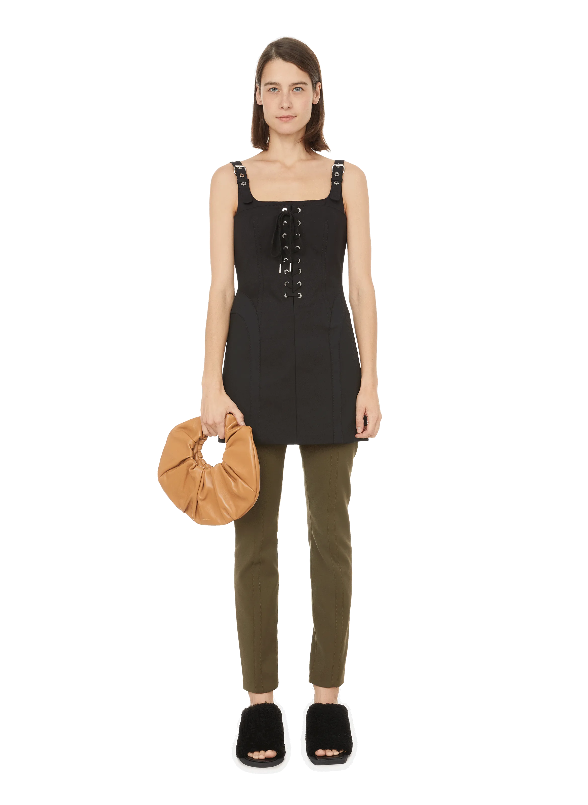 Dion lee  Cotton-blend corset dress - Black