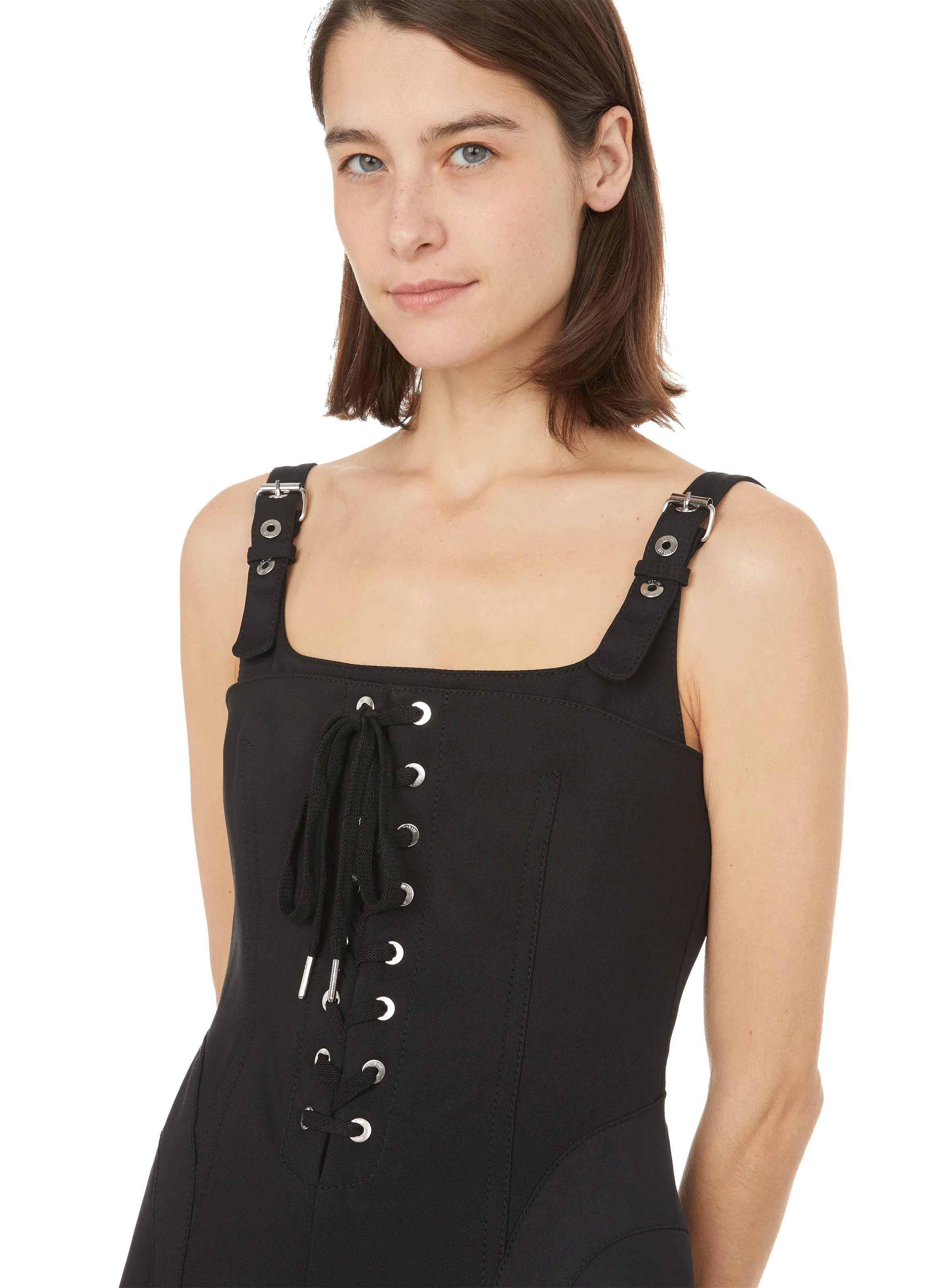 Dion lee  Cotton-blend corset dress - Black