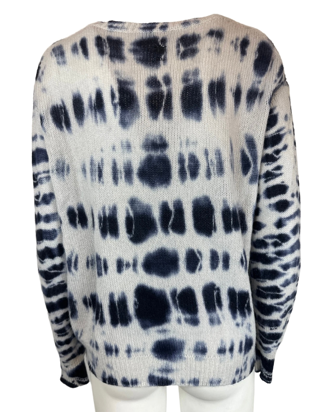 DIOR - Pullover tie & dye blue 100% cachemire size 36 FR