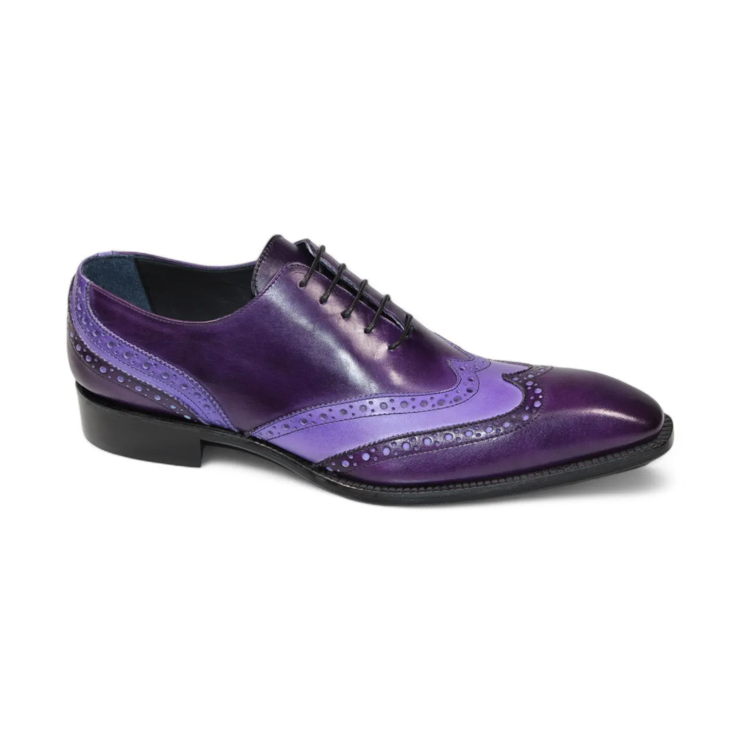 Duca Andora Men's Shoes Purple/Lavender Calf-Skin Leather Oxfords (D1143)