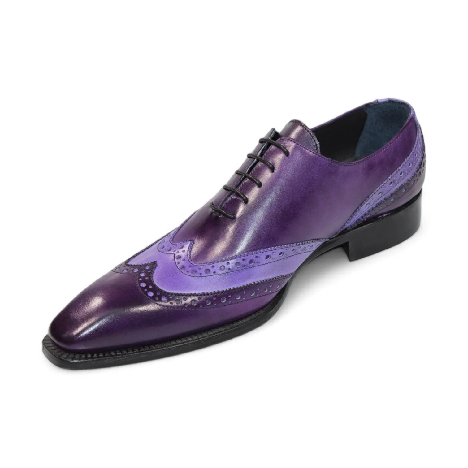 Duca Andora Men's Shoes Purple/Lavender Calf-Skin Leather Oxfords (D1143)