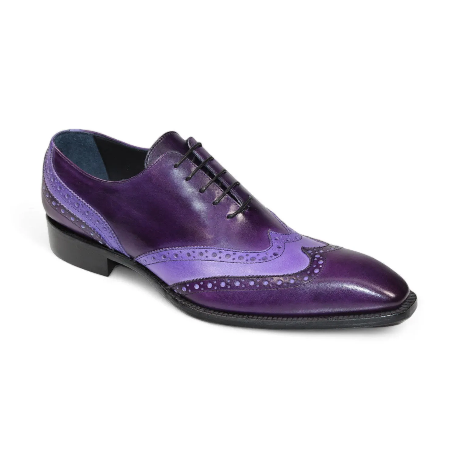 Duca Andora Men's Shoes Purple/Lavender Calf-Skin Leather Oxfords (D1143)