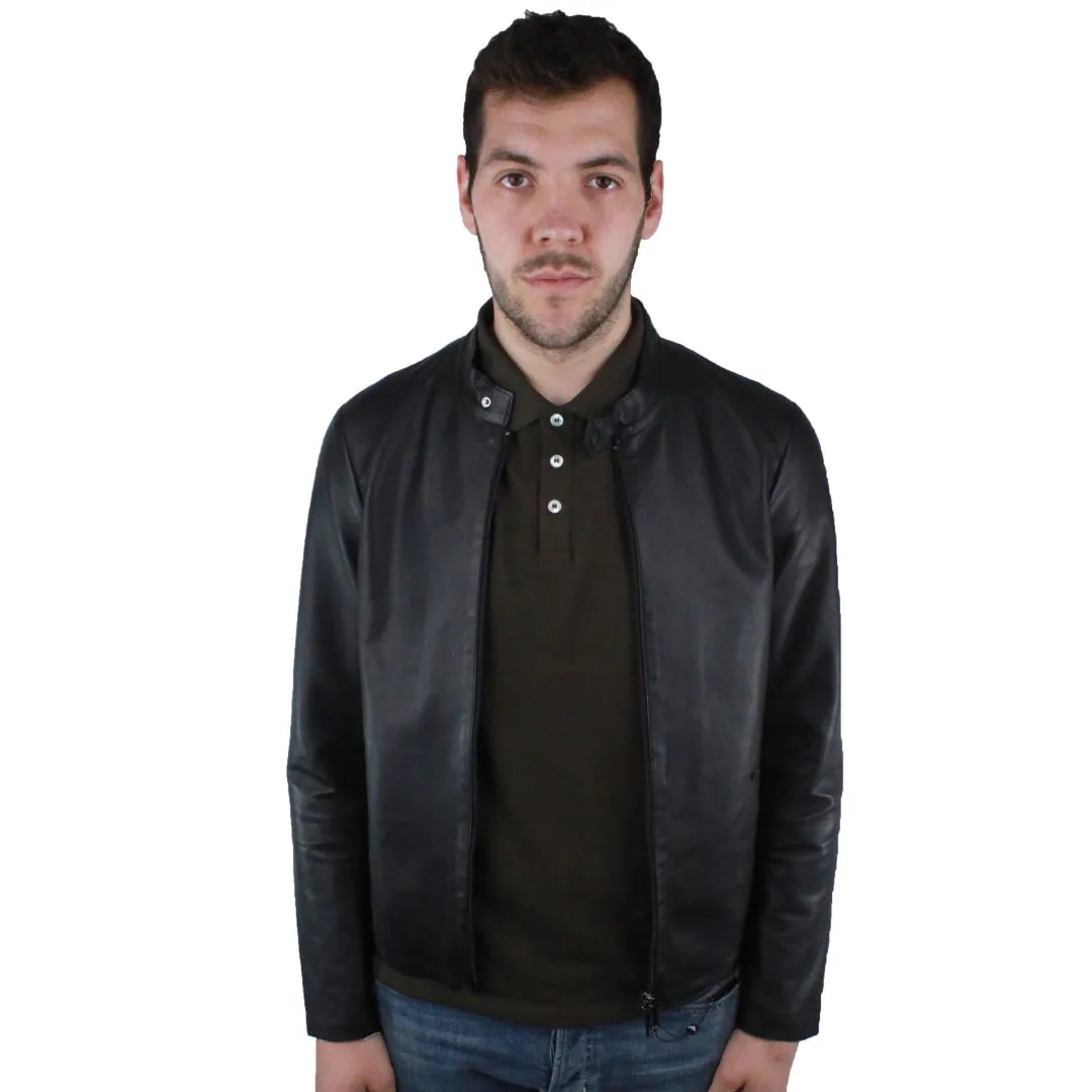 Emporio Armani 3Z1Bm5 1Lbaz 999 Leather Jacket