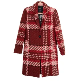 Express Burgundy Plaid Coat NWT- Size XS