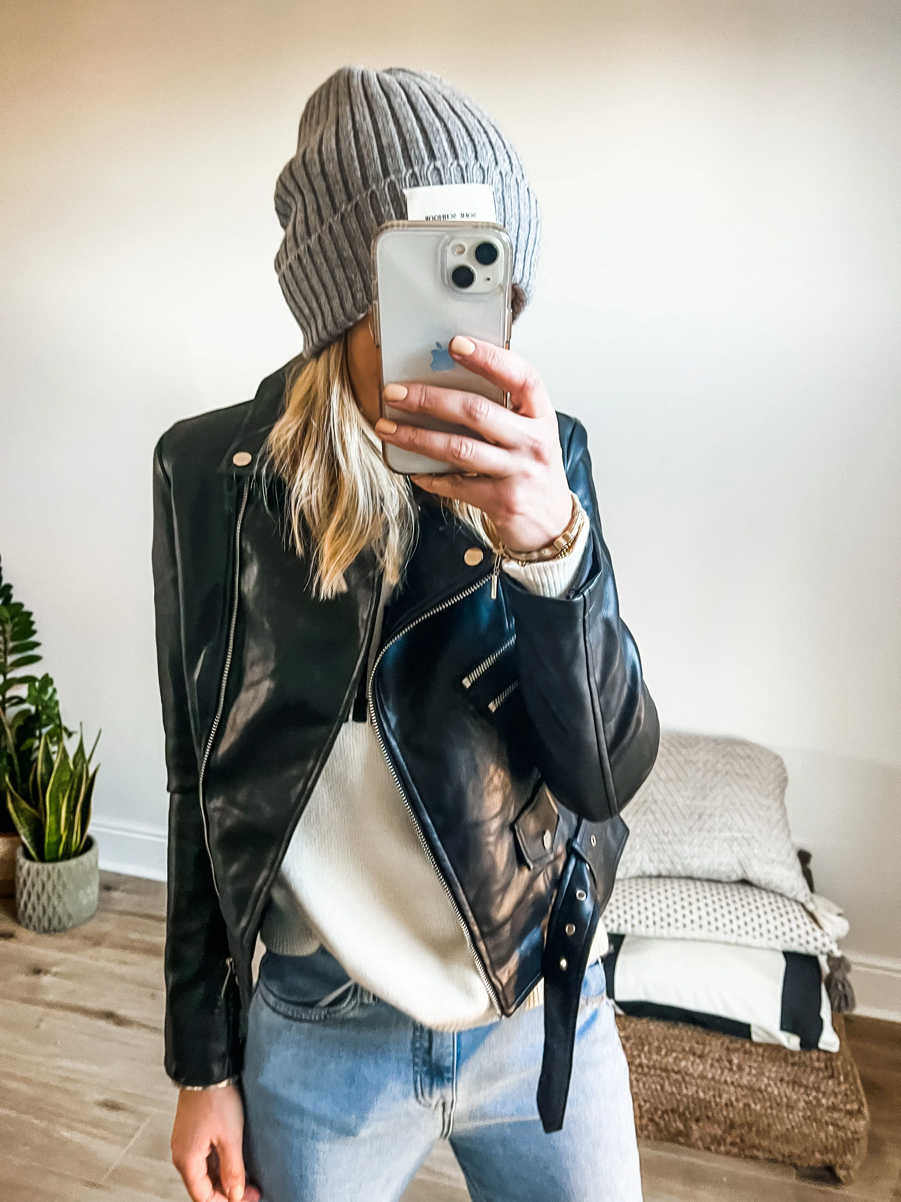 Faux Leather Biker Jacket