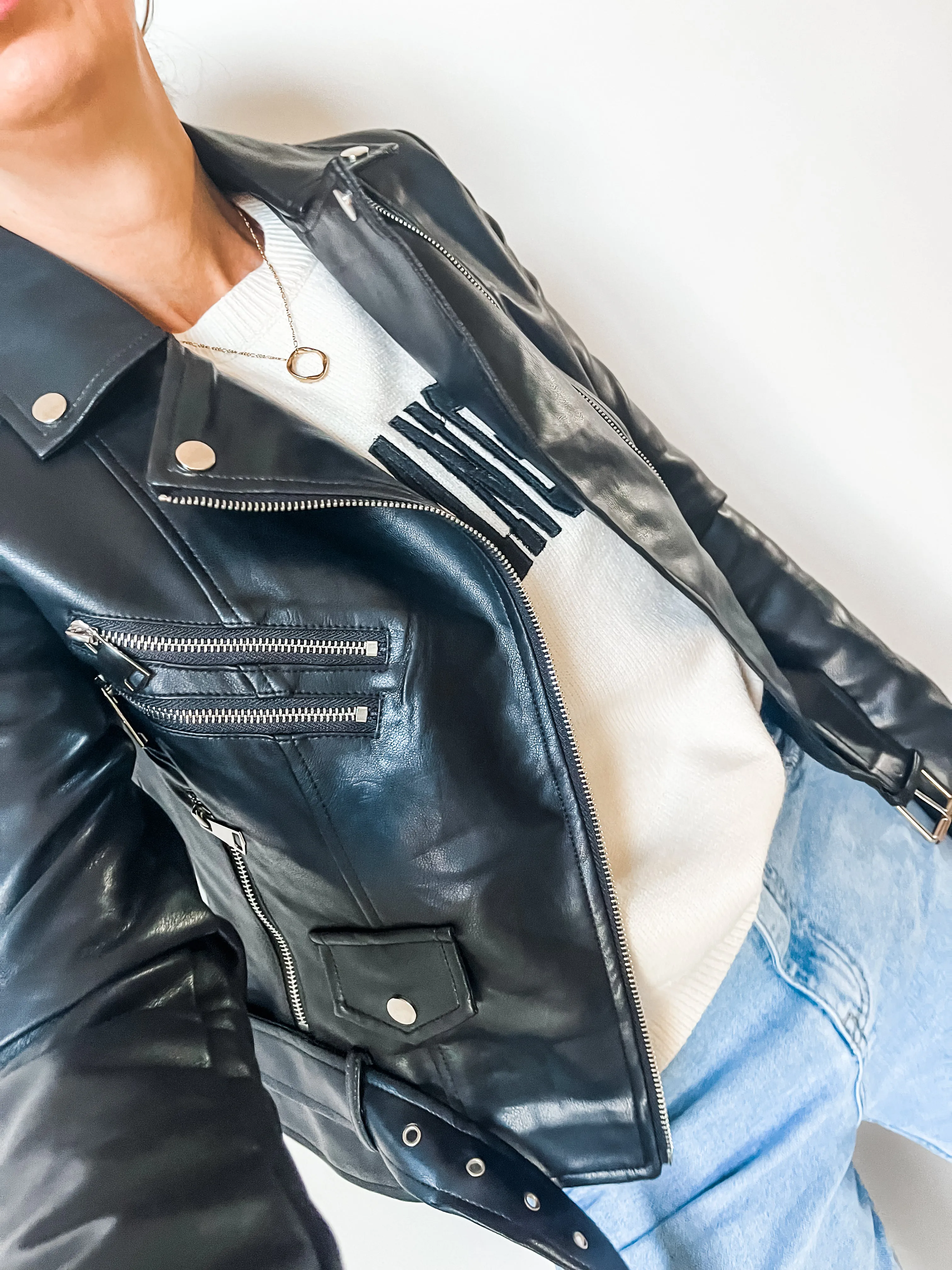 Faux Leather Biker Jacket