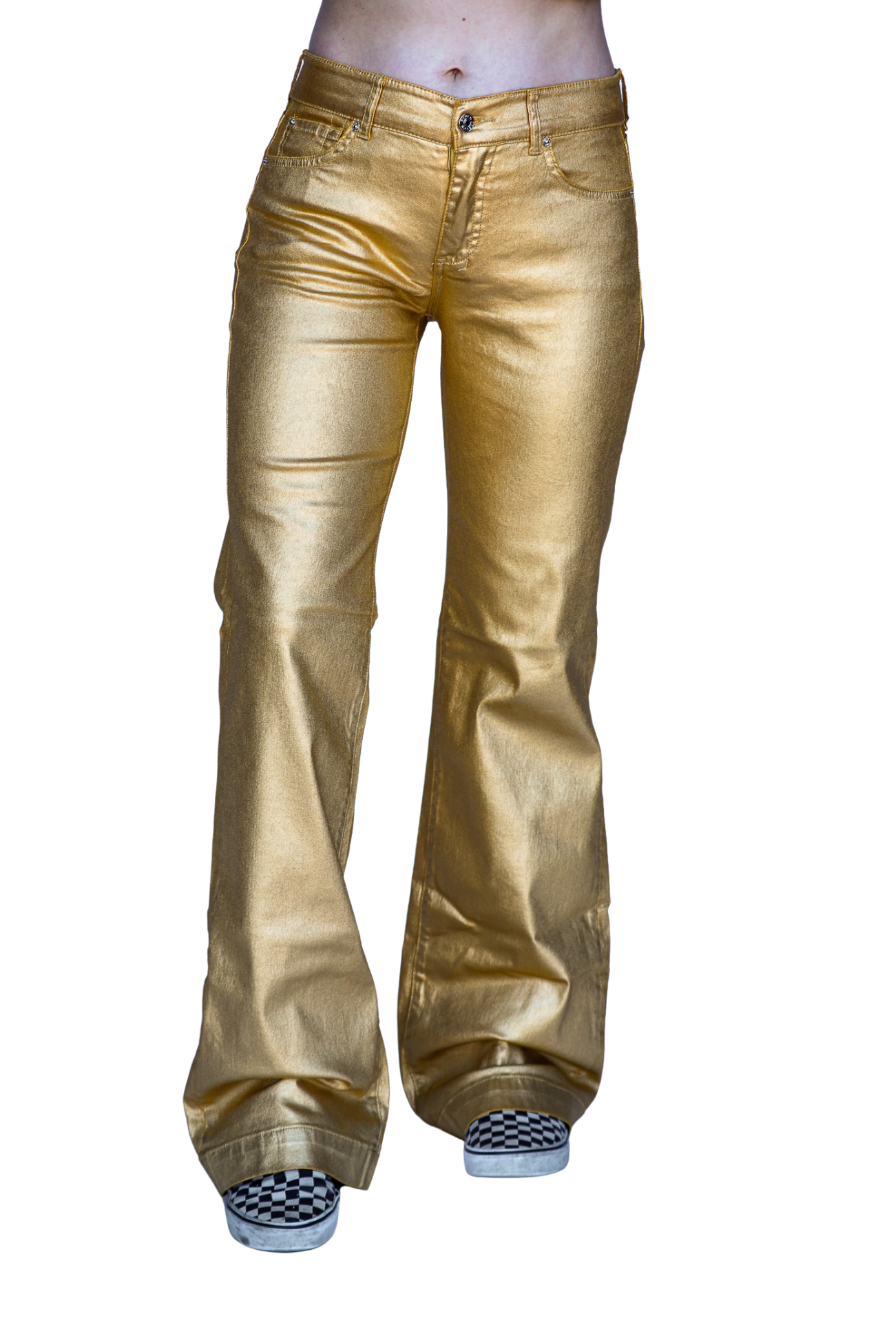 GOLD METALLIC SIGNATURE TROUSERS