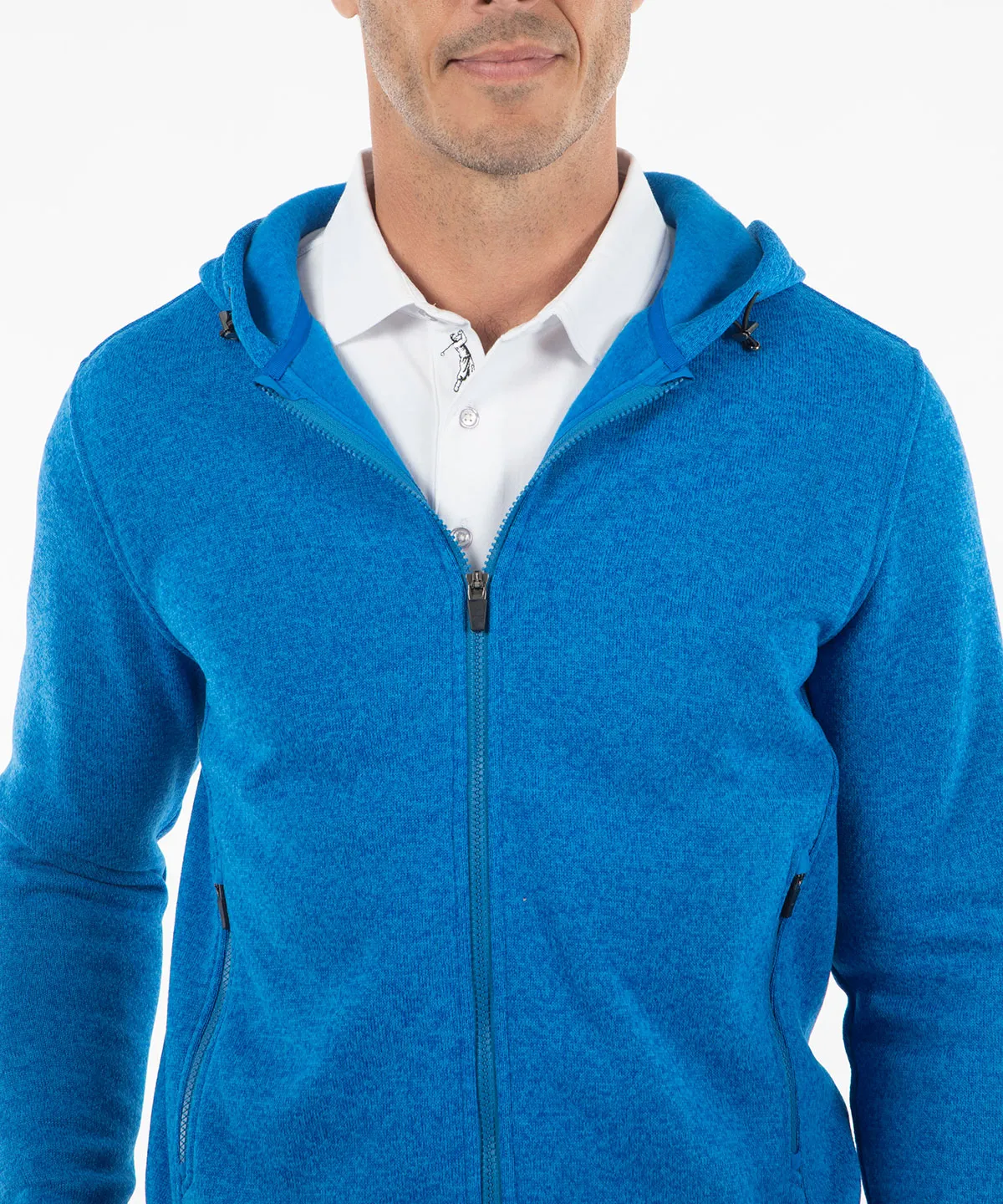 Heathered Full Zip Performance Fleece Hoody Jacket