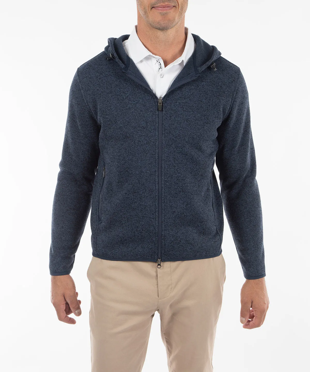 Heathered Full Zip Performance Fleece Hoody Jacket