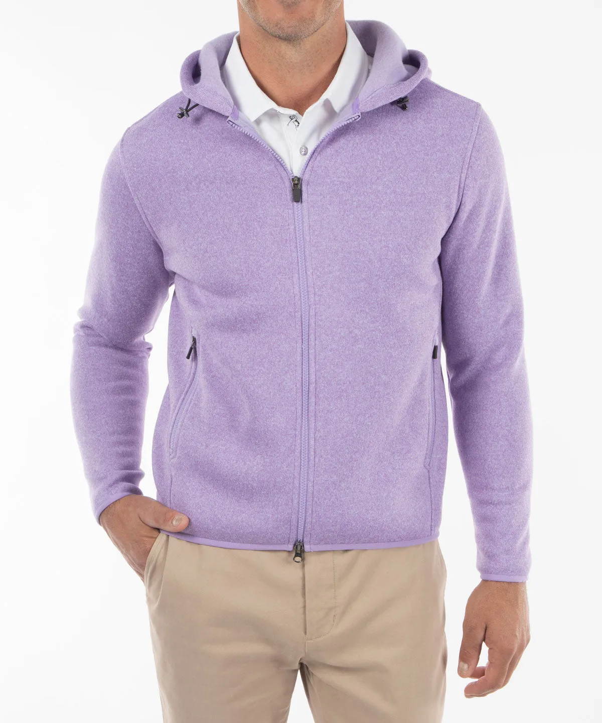 Heathered Full Zip Performance Fleece Hoody Jacket