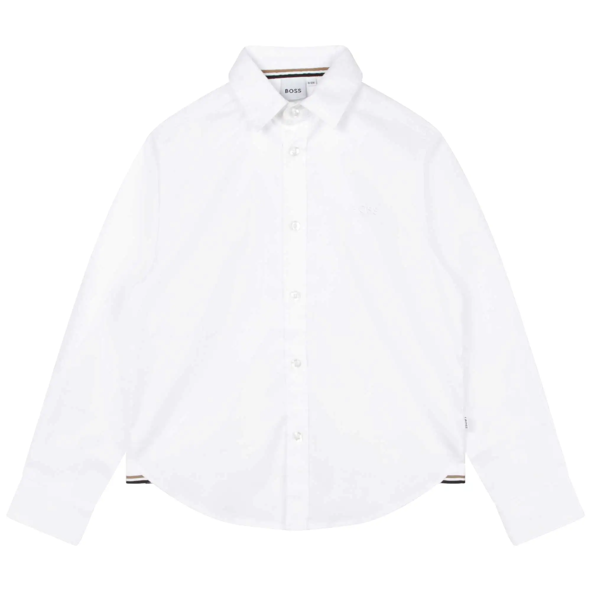 Hugo Boss Boys Long Sleeved Slim Fit Dress Shirt _White J25O35-10P